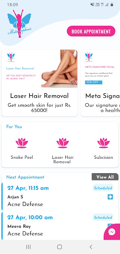 Android application Metamorphosis Clinic screenshort