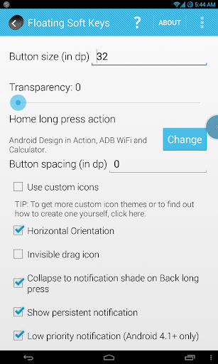 Android application Floating Soft Keys *ROOT* screenshort