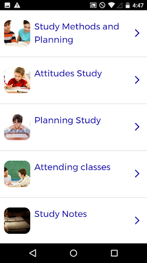 Android application Course of Study Techniques screenshort