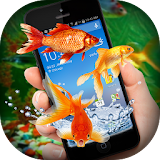 Fish on Screen Aquarium Joke -Golden Fish on Phone icon
