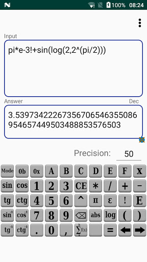 Infinite Precision Calculator Screen 3