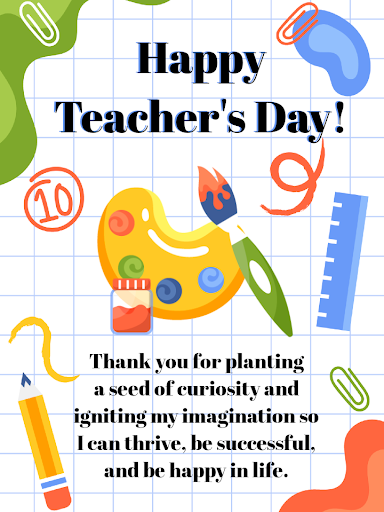 Teachers day card maker