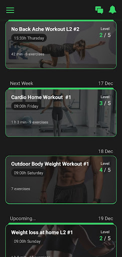Android application MyFitWorld screenshort