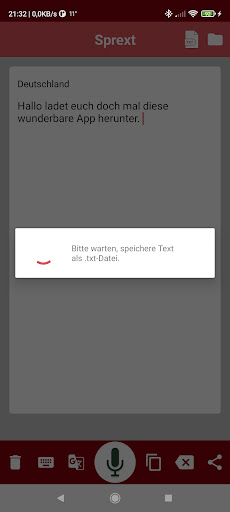 Screenshot of Convert speech to text Sprext
