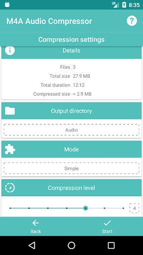 M4A Audio Compressor Screen 2