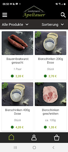Android application Landmetzgerei Apeltauer screenshort