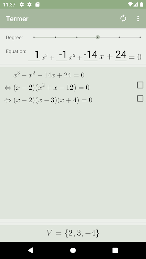 Termer Mathematics Screen 3