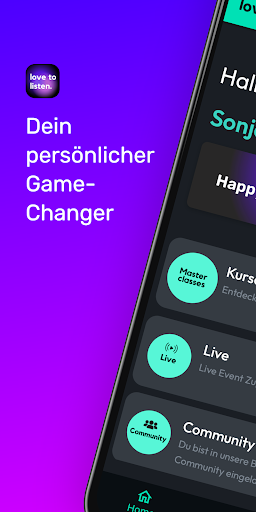 Android application love to listen. screenshort