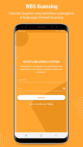 Android application WBS Kuansing screenshort
