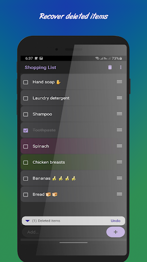 Simple Shopping List Screen 2