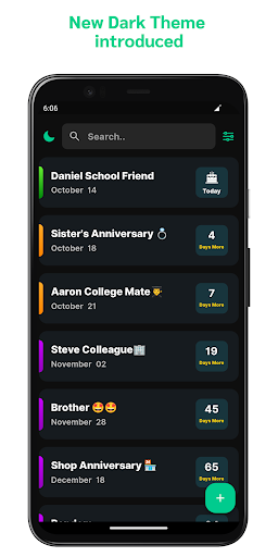 Birthday Manager Screen 2