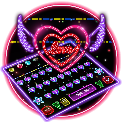 Colorful Neon Sparkling Heart   Icon