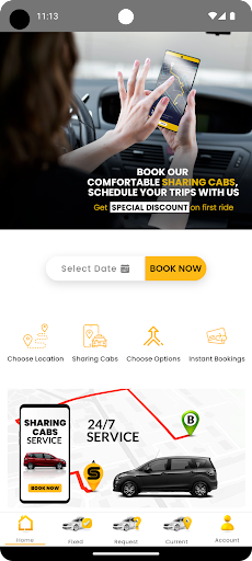 Android application Sharing Cabs screenshort