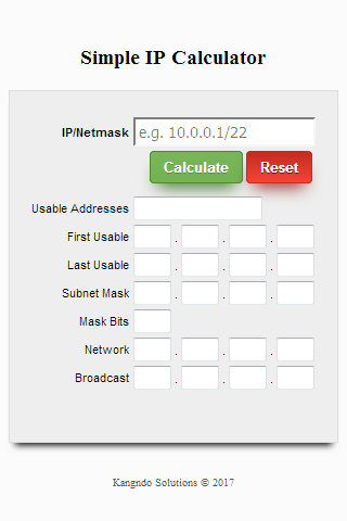 Simple IP Subnet Calculator