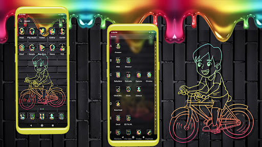 Neon Bicycle Launcher Theme Screen 3