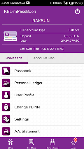 KBL mPassbook Screen 2