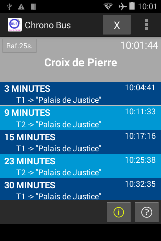 Android application Bus Toulouse Chrono screenshort
