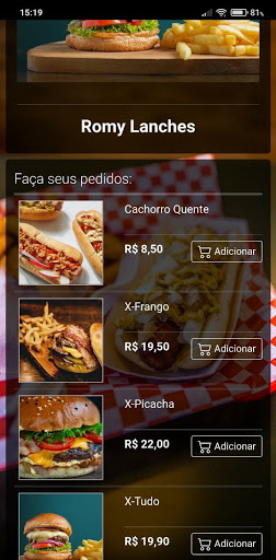 Lanches-App Screen 3