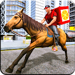 Mounted Horse Pizza Delivery