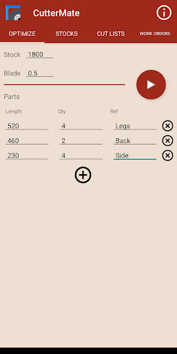 Android application CutterMate screenshort