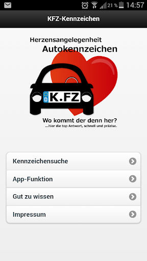 Android application 821 KFZ Kennzeichen screenshort