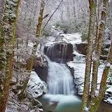 Beautiful winter waterfall icon