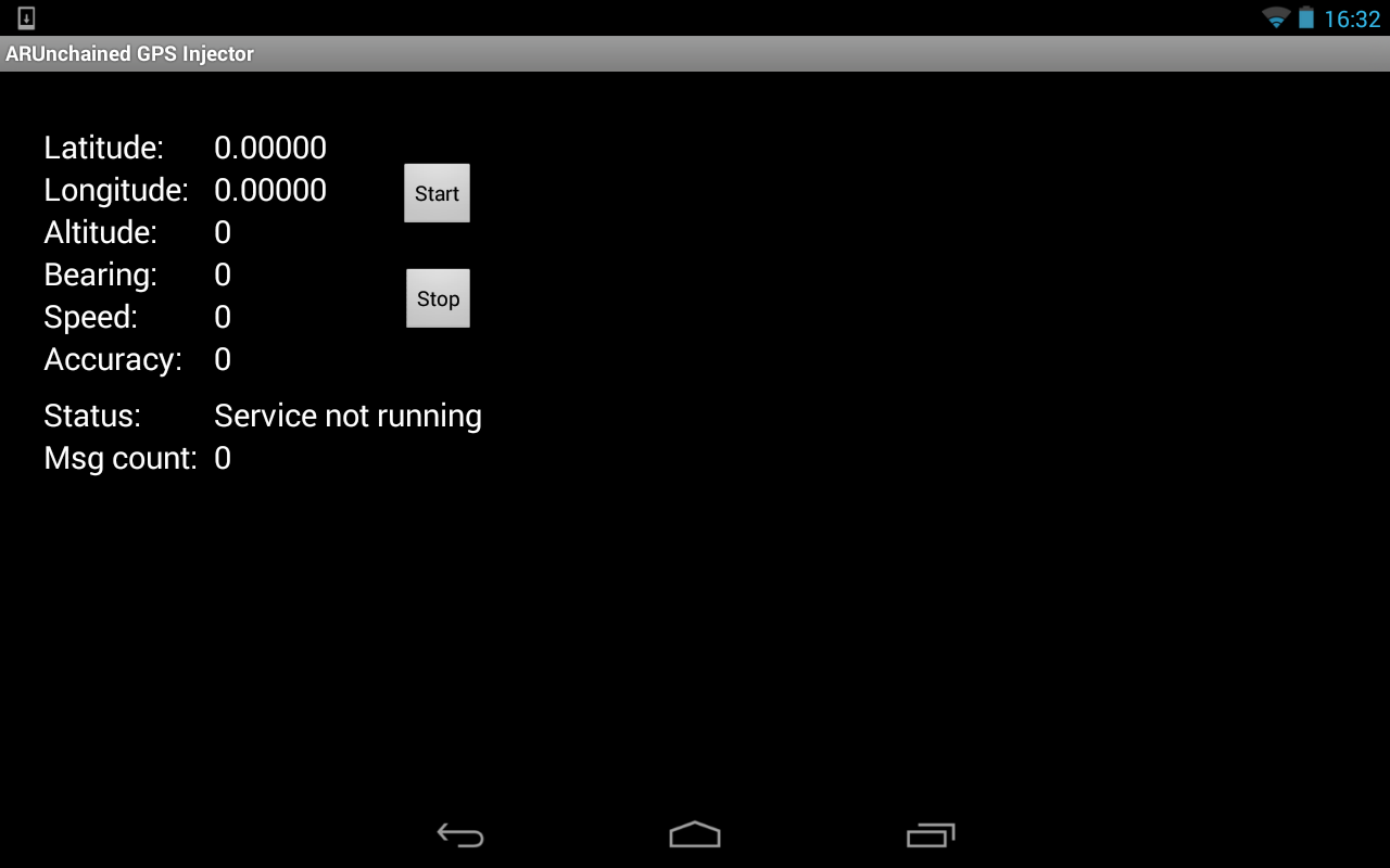 Android application ARUnchained GPS Injector screenshort