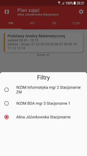 WZIM Schedule Screen 3