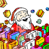 Christmas Color by Number - Glitter & Crayon Paint icon