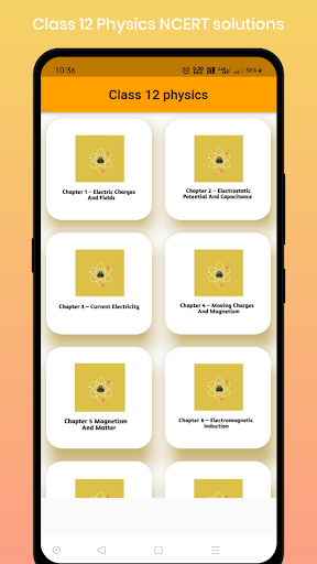 Android application Class 12 Physics Solution screenshort