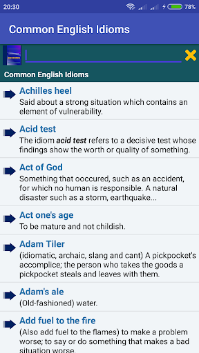 Wow! English Idioms Screen 2