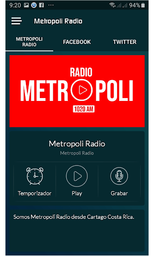Android application Metropoli Radio screenshort