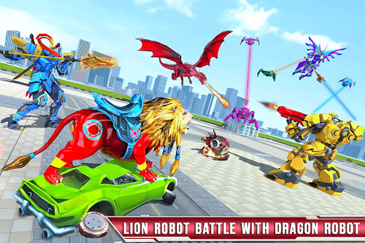 Royal Lion Robot Games- Dragon Robot Transform War screenshots 4