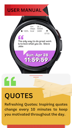 Quote And Reminder Watch Faceのおすすめ画像1