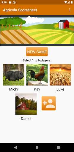 Android application Agricola Scoresheet screenshort