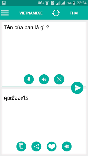 Thai Vietnamese Translator Screen 2