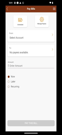 Me-Dian CU Mobile App Screen 2