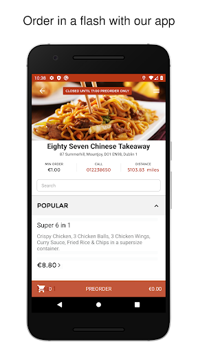 Android application Eighty Seven Chinese Takeaway screenshort