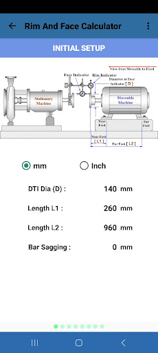 Shaft Alignment Calculator Screen 2