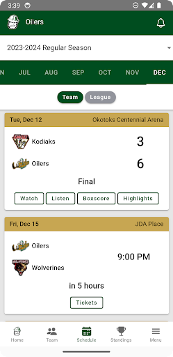Okotoks Oilers Screen 3