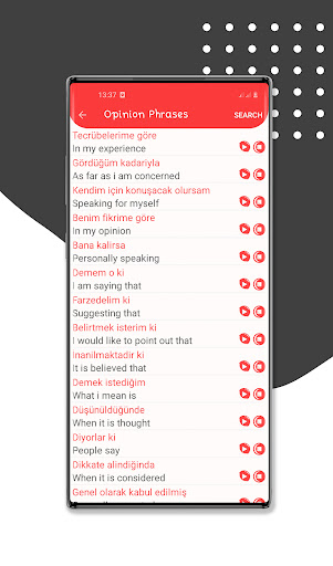 Turkish Language - Phrases Screen 2