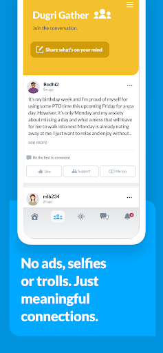 Dugri: Peer Support Network Screen 3