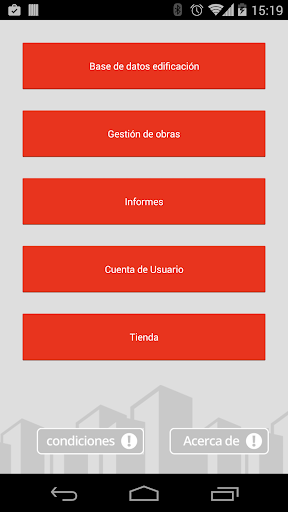 Android application Control de Edificaciones screenshort