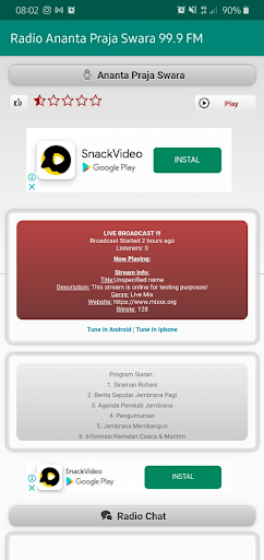 Android application Radio Ananta Praja Swara 99,9F screenshort