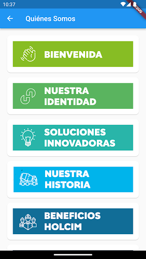 Android application Experiencia Holcim screenshort
