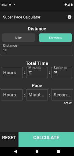 Super Pace Calculator! Screen 2