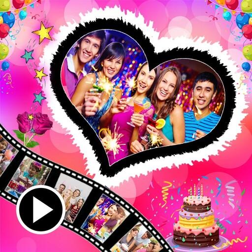 About: Happy Birthday Video Maker With Song, Name & Photo (Google Play version)