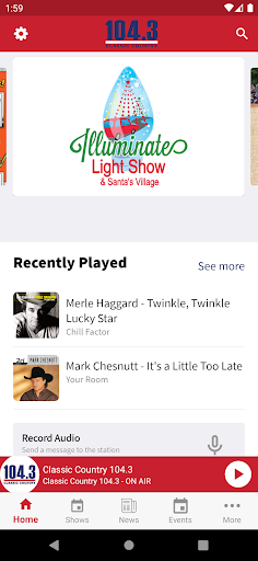 Android application Classic Country 104.3 screenshort