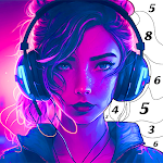 Cover Image of Скачать Neon Color by Number  APK