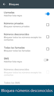 Bloqueador de llamadas y SMS - Calls Blacklist Screenshot